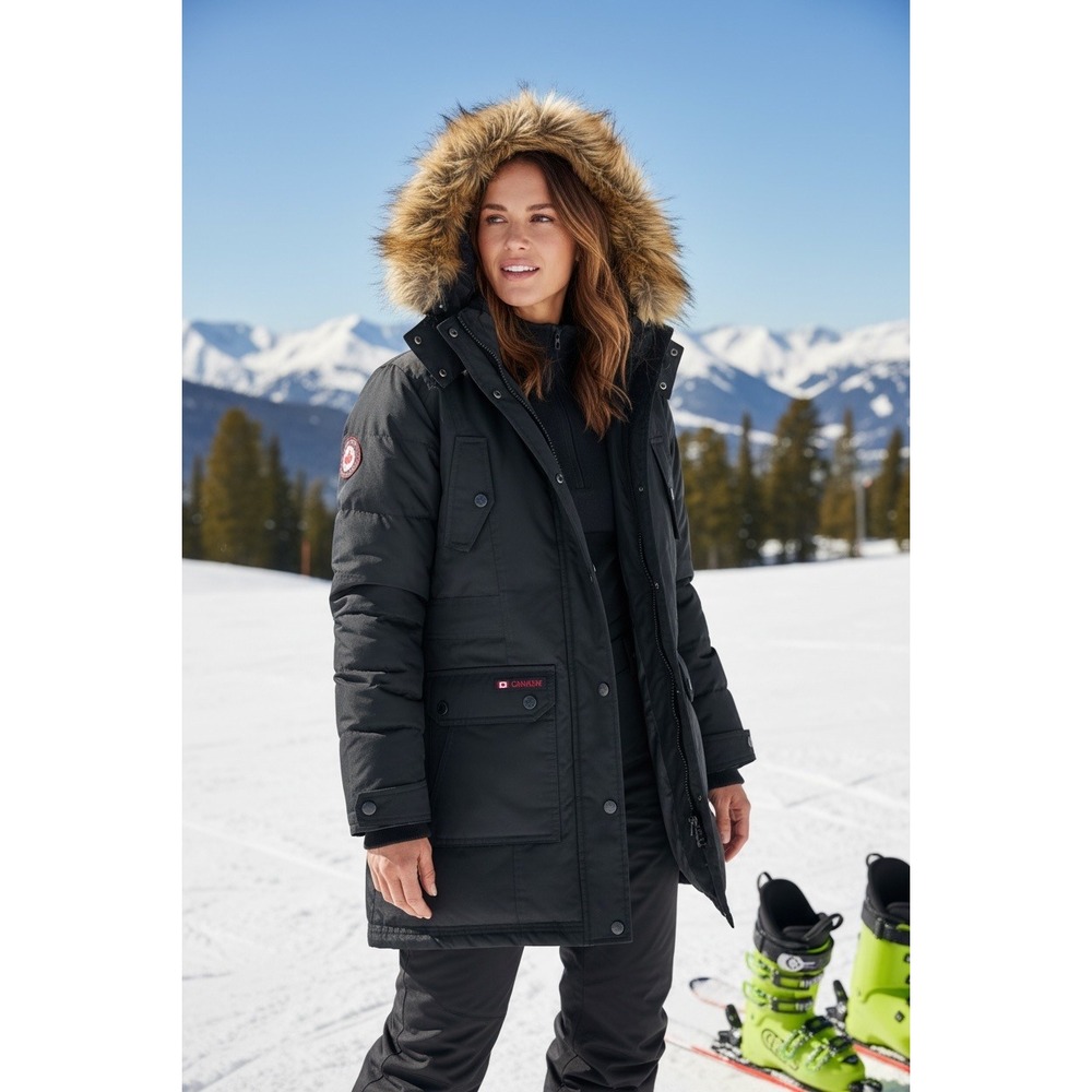 "Canada Weathergear" Womens Blk Hooded Faux Fur Parka Puffer Coat SZ M PLZ READ!